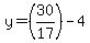 y=%2830%2F17%29-4