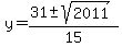 y=%2831%2B-+sqrt%282011%29%29%2F15