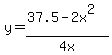 y=%2837.5-2x%5E2%29%2F%224+x%22