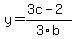 y=%283c-2%29%2F3b