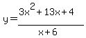 y=%283x%5E2%2B13x%2B4%29%2F%28x%2B6%29