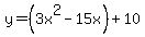 y=%283x%5E2-15x%29%2B10