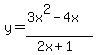 y=%283x%5E2-4x%29%2F%282x%2B1%29