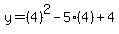 y=%284%29%5E2-5%284%29%2B4