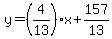 y=%284%2F13%29x%2B157%2F13