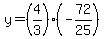 y=%284%2F3%29%28-72%2F25%29