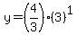 y=%284%2F3%29%283%29%5E1