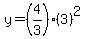 y=%284%2F3%29%283%29%5E2