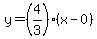 y=%284%2F3%29%28x-0%29