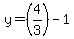 y=%284%2F3%29-1