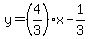 y=%284%2F3%29x-1%2F3