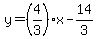 y=%284%2F3%29x-14%2F3