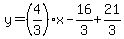 y=%284%2F3%29x-16%2F3%2B21%2F3