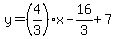 y=%284%2F3%29x-16%2F3%2B7