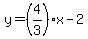 y=%284%2F3%29x-2