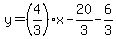 y=%284%2F3%29x-20%2F3-6%2F3
