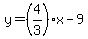 y=%284%2F3%29x-9