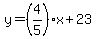 y=%284%2F5%29x%2B23