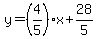 y=%284%2F5%29x%2B28%2F5