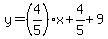 y=%284%2F5%29x%2B4%2F5%2B9