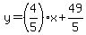 y=%284%2F5%29x%2B49%2F5