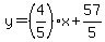 y=%284%2F5%29x%2B57%2F5