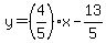y=%284%2F5%29x-13%2F5