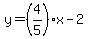 y=%284%2F5%29x-2
