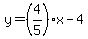 y=%284%2F5%29x-4