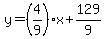 y=%284%2F9%29%2Ax%2B129%2F9