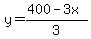 y=%28400-3x%29%2F3