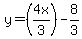 y=%284x%2F3%29-8%2F3