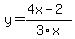 \"y=%284x-2%29%2F3x\"