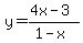 y=%284x-3%29%2F%281-x%29