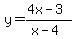 y=%284x-3%29%2F%28x-4%29