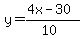 y=%284x-30%29%2F%2810%29