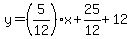 y=%285%2F12%29x%2B25%2F12%2B12