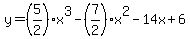 y=%285%2F2%29x%5E3-%287%2F2%29x%5E2-14x%2B6