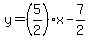 y=%285%2F2%29x-7%2F2