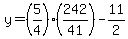 y=%285%2F4%29%28242%2F41%29-11%2F2