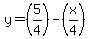 y=%285%2F4%29-%28x%2F4%29