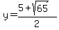 y=%285+%2B+sqrt%2865+%29%29%2F2+