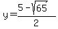 y=%285+-+sqrt%2865+%29%29%2F2+
