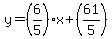 y=%286%2F5%29x%2B%2861%2F5%29