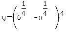 y=%286%5E%281%2F4%29-x%5E%281%2F4%29%29%5E4