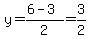 y=%286-3%29%2F2=3%2F2