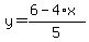 y=%286-4%2Ax%29%2F5