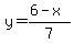 y=%286-x%29%2F7