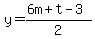 y=%286m%2Bt-3%29%2F2