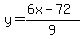 y=%286x-72%29%2F9